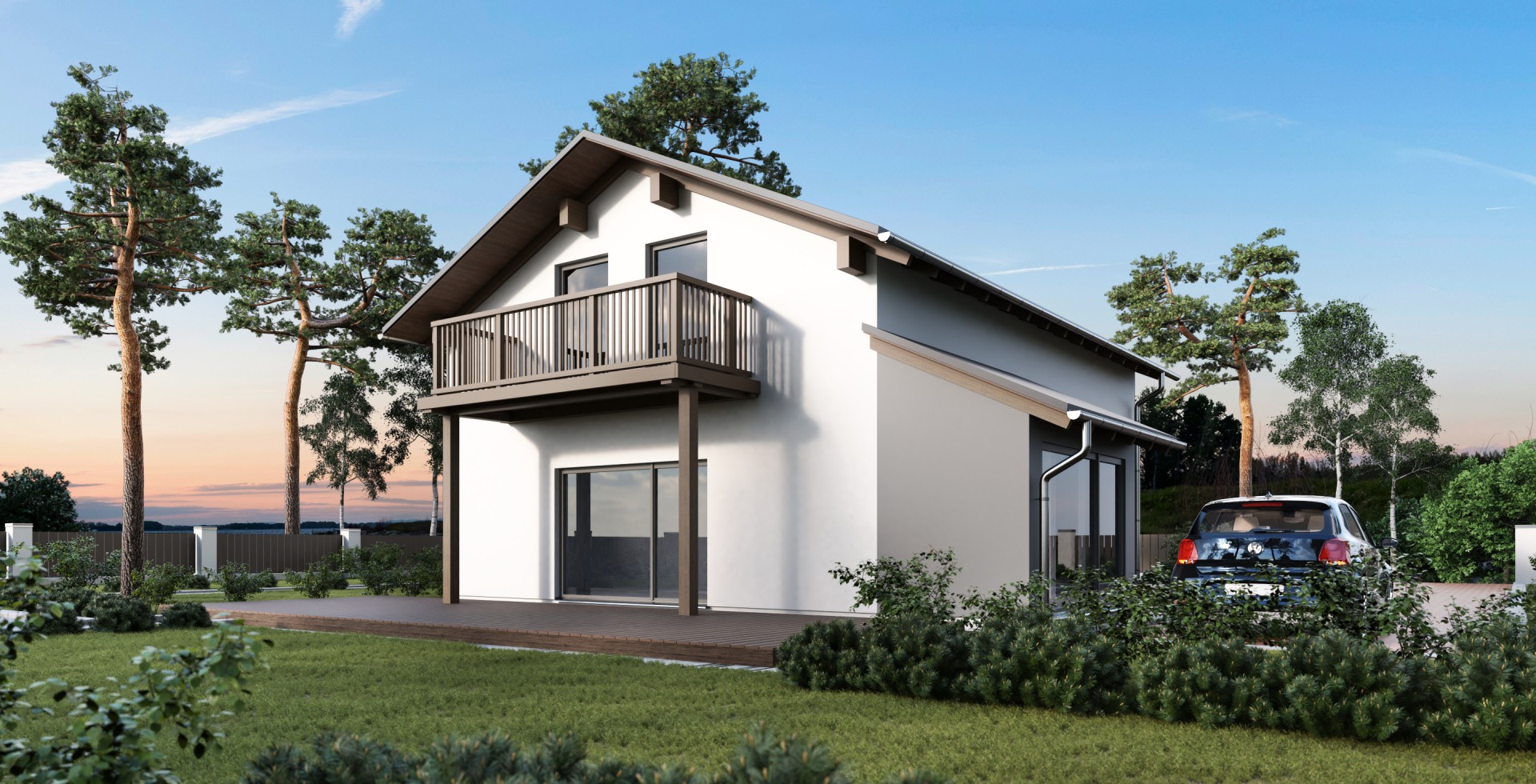 Trea hus byggnader - 